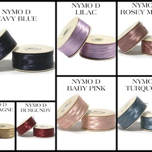 NYMO Size D Beading Thread, 64yd Bobbin 1pc, Lightly Waxed Nylon Bead  Thread DIY Jewelry Beading Supplies 