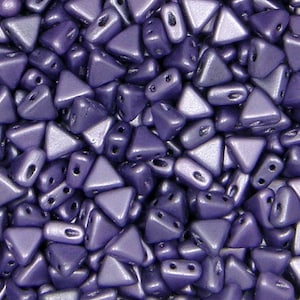 Kheops Par Puca, Metallic Matte Purple, 2 Hole Glass Beads, (khp-23980-79021), 6mm, 25 count