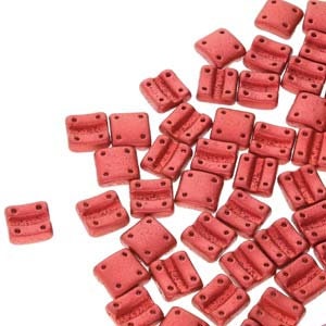 Fixer Beads - Vertical Holes, Chalk Lava Red, 8 x 7 mm, (01890), 20 count