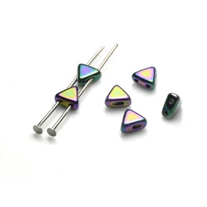 Kheops Par Puca, Iris rouge (violet), 2 perles de verre (khp-23980-21495), 6 mm, 25 pièces