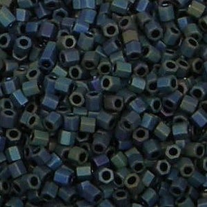 Toho 8/o Hex Frosted Metallic Iris Green/Brown Seed Beads (84f), choice of 10 grams or 23 grams