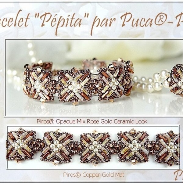 KOSTENLOS! Pepita Armband Muster von par Puca - Paris, Kostenlos mit Perlenkauf, NICHT kaufen, siehe Materialliste und Bestelldetails in der Beschreibung