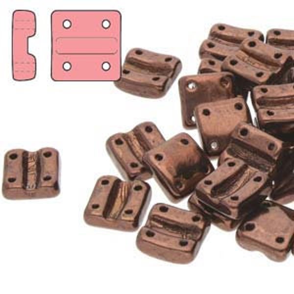 Fixer Beads - Vertical Holes, Jet Bronze, 8 x 7 mm, (14415), 20 count