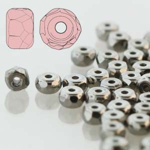 TRUE2 Faceted Micro Spacer Beads, Chrome, 2x3 mm, Rondelle, (27400), 50 count