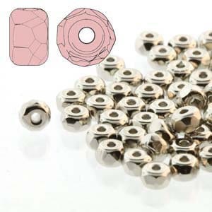 TRUE2 Faceted Micro Spacer Beads, Nickel Plate, 2x3 mm, Rondelle, 50 count