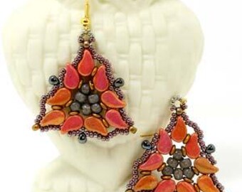 Paisley Duo Bead, Antique Chrome, 2 Hole Glass Beads, (18549