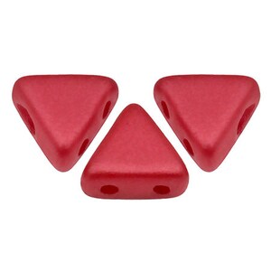 Kheops Par Puca, nacré (pastel) corail foncé, perles de verre tchèques pressées 2 trous, (khp-02010-25010), 6 mm, 25 pièces