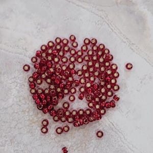 Toho 8/o Round Silver Lined Garnet Seed Beads (TR-8-25D), 10 grams