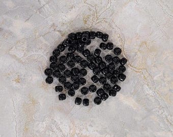 Toho 11/o Jet Black Opaque Seed Beads (11T49), 10 grams