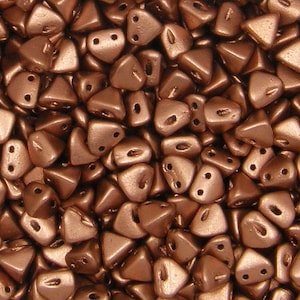 Super Kheops Par Puca, Cuivre doré mat, Perles de verre 2 trous, (skhp-00030-01780), 6 mm, 25 pièces
