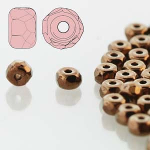 TRUE2 Faceted Micro Spacer Beads, Dark Bronze, 2x3 mm, Rondelle, (14415), 50 count