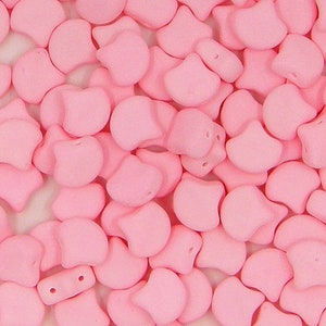 Ginko Bead, Bondeli Matte Soft Pink, 2 Hole Bead, (GNK-02010-92923), 7.5 mm, 30 count