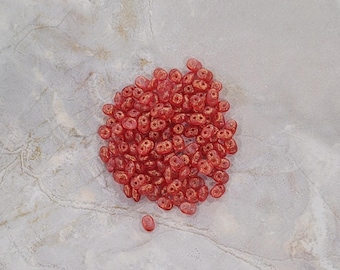 SuperDuo, canneberge dorée mate congelée, perles 2 trous, (364-25-54211), 2,5 mm x 5 mm, 9 g