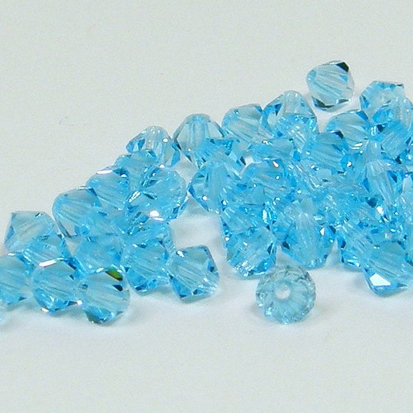 3mm Bicone Crystals, Aqua Bohemica, 25 count