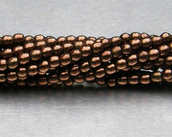 3mm Round Bead, Dark Bronze, Czech Glass Bead, Druk Bead, (14415), 100 count