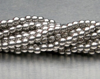3mm Round Bead, Silver, Druk Bead, (27000), 100 count