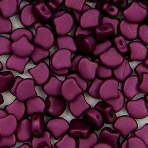 Ginko Bead, Chatoyant Shimmer Burgundy, 2 Hole Bead, (GNK-02010-29721), 7.5 mm, 30 count