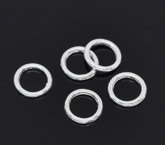 Closed, Soldered Jump Rings, 6mm, Silver Plated, 50 count (JRC-6-S)