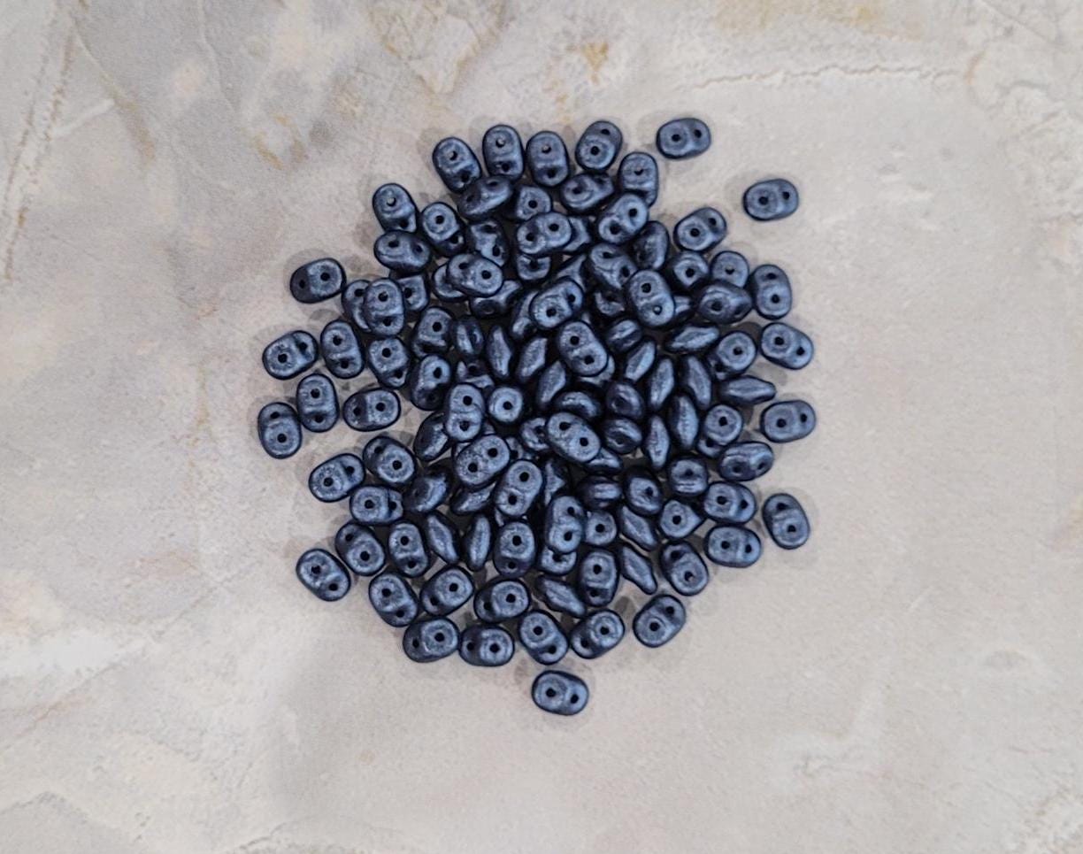 SuperDuo、パールコートモンタナブルー、2穴ビーズ、(duo525042)、2.5