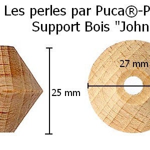 Base de soporte John Wood, Les perles par Puca®-Paris, 25 x 27 mm, cuenta de madera con forma de diamante, 1 qt.