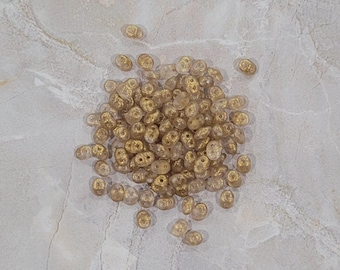 SuperDuo, La Reine des neiges, beige doré mat, 2 trous, perles (364-25-54210), 2,5 mm x 5 mm, 9 g