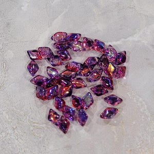 GemDuo Beads, Summer Rainbow Light Violet, 40 count, 5 x 8 mm 2-Hole Czech Bead, (GD-00030-48114)
