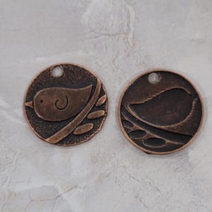 Bird Charm, Pendant, Copper Finish (CH-C-1), 5 count