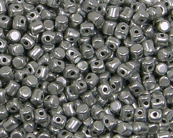 Minos par Puca Bead, Silver Aluminum Matte, 5 grams, 2.5 x 3 mm, Czech Bead, (00030-01700)