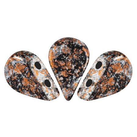 ハッピー Buy Amos Par Puca Bead, Jet Tweedy, 2-hole, 30 Count, 5 X 8 Mm