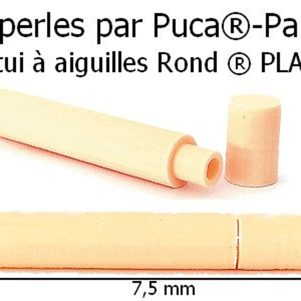 Round PLA Needle Case (Etui a Aiguilles par Puca), Les perles par Puca®-Paris, 7.5 cm x 12 mm, 1 ct.