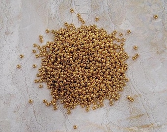 Miyuki 11/0, Duracoat Oro Amarillo Galvanizado, Cuenta Redonda, 4203, 10 gramos