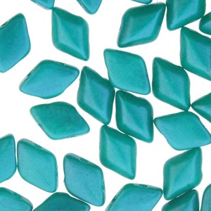 MINI GemDuo Beads, Tropical Rainforest, 50 count, 6 x 4 mm 2-Hole Czech Bead, (GD-64-02010-24514)