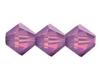 4mm Bicone Crystals, Amethsyt Opal, 25 count