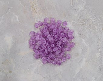 SuperDuo, Frozen Matte Violet, Perles 2 trous (364-25-54204), 2,5 mm x 5 mm, 9 g