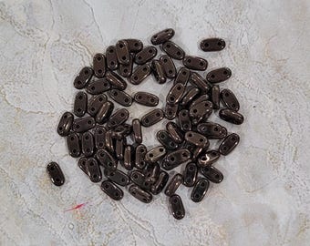 CzechMate Bar, Dark Bronze, 2 Hole Bead, (14415), 5 grams