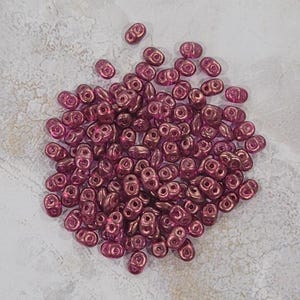SuperDuo, Halo French Rose, 2 hole Beads, (29260), 2.5mmx5mm, 9 grams