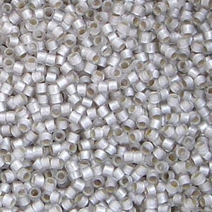 Toho Takumi groot gat 9/o rond, zilver bekleed mat kristal (TTR-09-21F), 10 gram