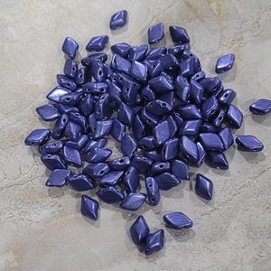 GemDuo Beads, Saturated Metallic Ultra Violet, 40 count, 5 x 8 mm 2-Hole Czech Bead, (379-85-06B07)