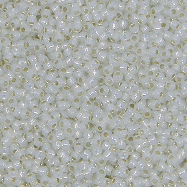 Toho 11/o Silver Lined Milky White Seed Beads, (TR-11-2100), choice of 10 grams or 23 grams