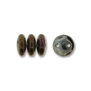 CzechMate Lentil, Iris Brown, 2 Hole Bead, (21415),  50 count