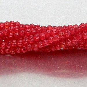 3mm Melon Bead, Siam Ruby, Czech Glass Bead, (9008), 50 count