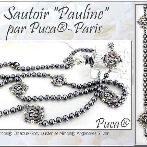Free! Pauline Necklace Pattern by par Puca- Paris, Free with Bead Purchase, DO NOT BUY, See Materials list & order details in description
