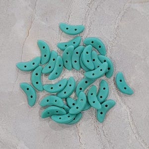 CzechMate Crescents, Matte Turquoise, 2 Hole Bead, (391-310-M6313), 30 count