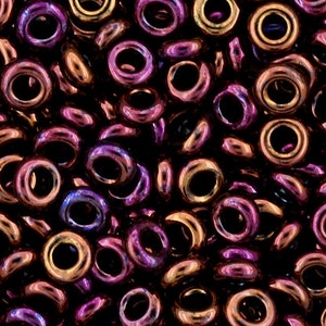 Demi Rounds, 8/o Toho Seed Bead, Higher Metallic Amethyst, (TN-08-502), 2.5&quot; tube, approx. 7.4 grams