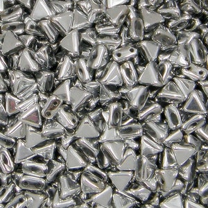 Kheops Par Puca, Argent (Argentées), 2 trous de perles de verre (khp-00030-27000), 6 mm, 25 pièces