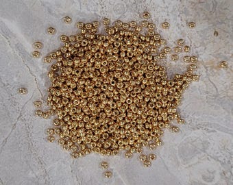 Miyuki 11/0, Galvanized Gold, Round Seed Bead, 1052, 10 grams