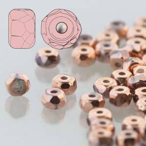 TRUE2 Faceted Micro Spacer Beads, Full Capri, 2x3 mm, Rondelle, (27103), 50 count