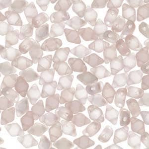 MINI GemDuo Beads, Rosaline AB Matte, 50 count, 6 x 4 mm 2-Hole Czech Bead, (GD-64-70120-28771)