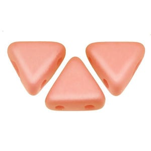 Kheops Par Puca, nacré (pastel) corail clair, perles de verre tchèques pressées 2 trous, (khp-02010-25007), 6 mm, 25 pièces