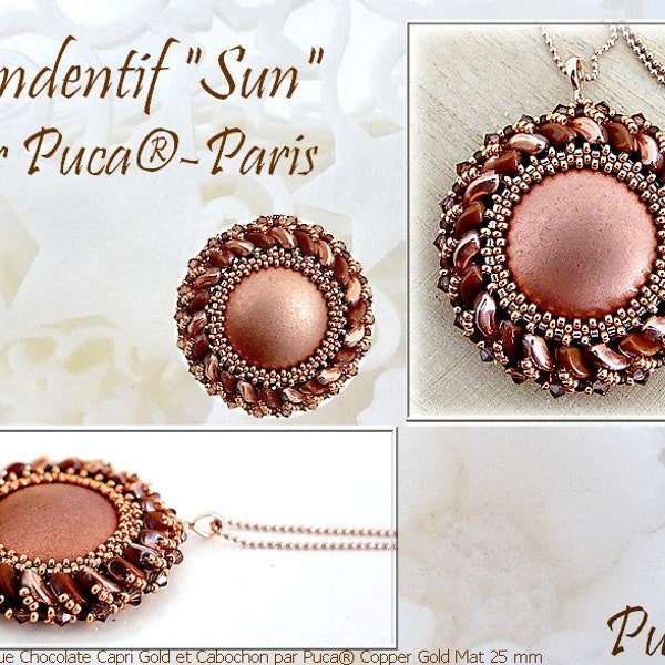 FREE! Sun Pendant Pattern by par Puca - Paris, Free with Bead Purchase, Do NOT buy, See Materials list & order details in description